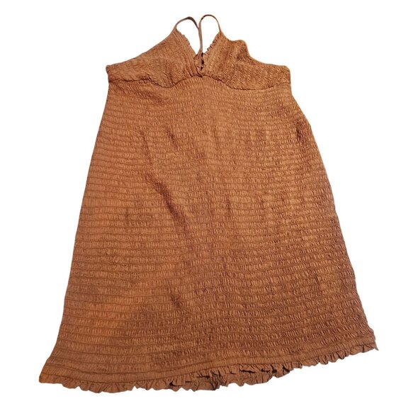 Anthropologie Ellen Brown Smocked Mini  bodycon Dress XL Boho Layering Summer Dr - Picture 7 of 16